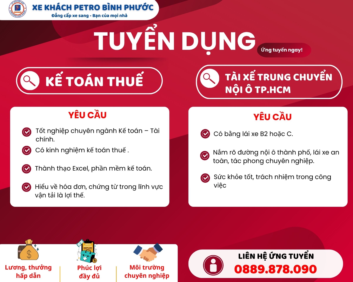 Tuyển dụng ktt tài xế